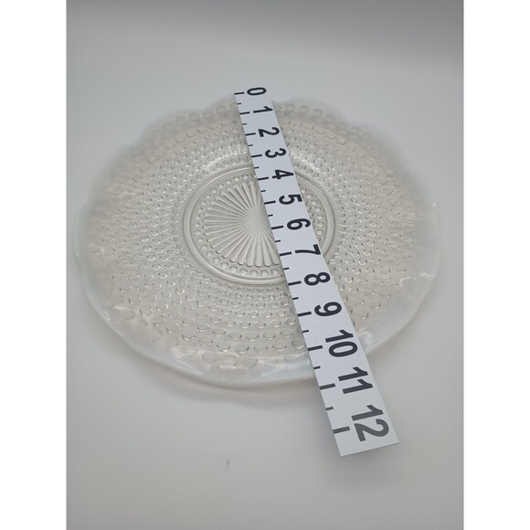 Anchor Hocking 1940s Hobnail Moonstone 10.75" Serving Plate Opalescent - Picture 5 of 5